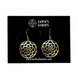 Flower of Life Earrings - Brass