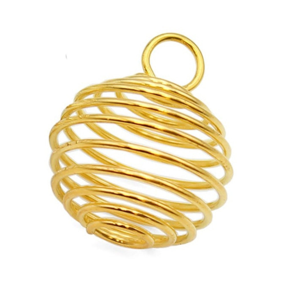 Earths Elements Gold Crystal Cage Pendant | 2.5x2.7
