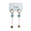 EE Hoop Earrings – White Disc w/ Evil Eye