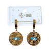 EE Hoop Earrings – Gold Disc w/ Evil Eye