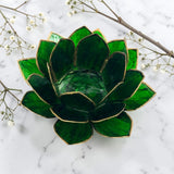 Green Capiz Shell Candle Holder