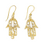 Hamsa Earrings - Brass