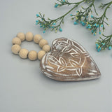 Brown Hanging Heart with Beads