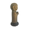 Praying Jizo Statue on Lotus Leaf - Brown