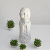 Praying Jizo Statue on Lotus Leaf - White