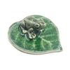 Frog on Leaf Ceramic Incense Holder – Green