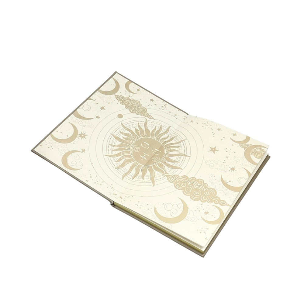 Earths Elements Intention Journal with celestial design on a white background