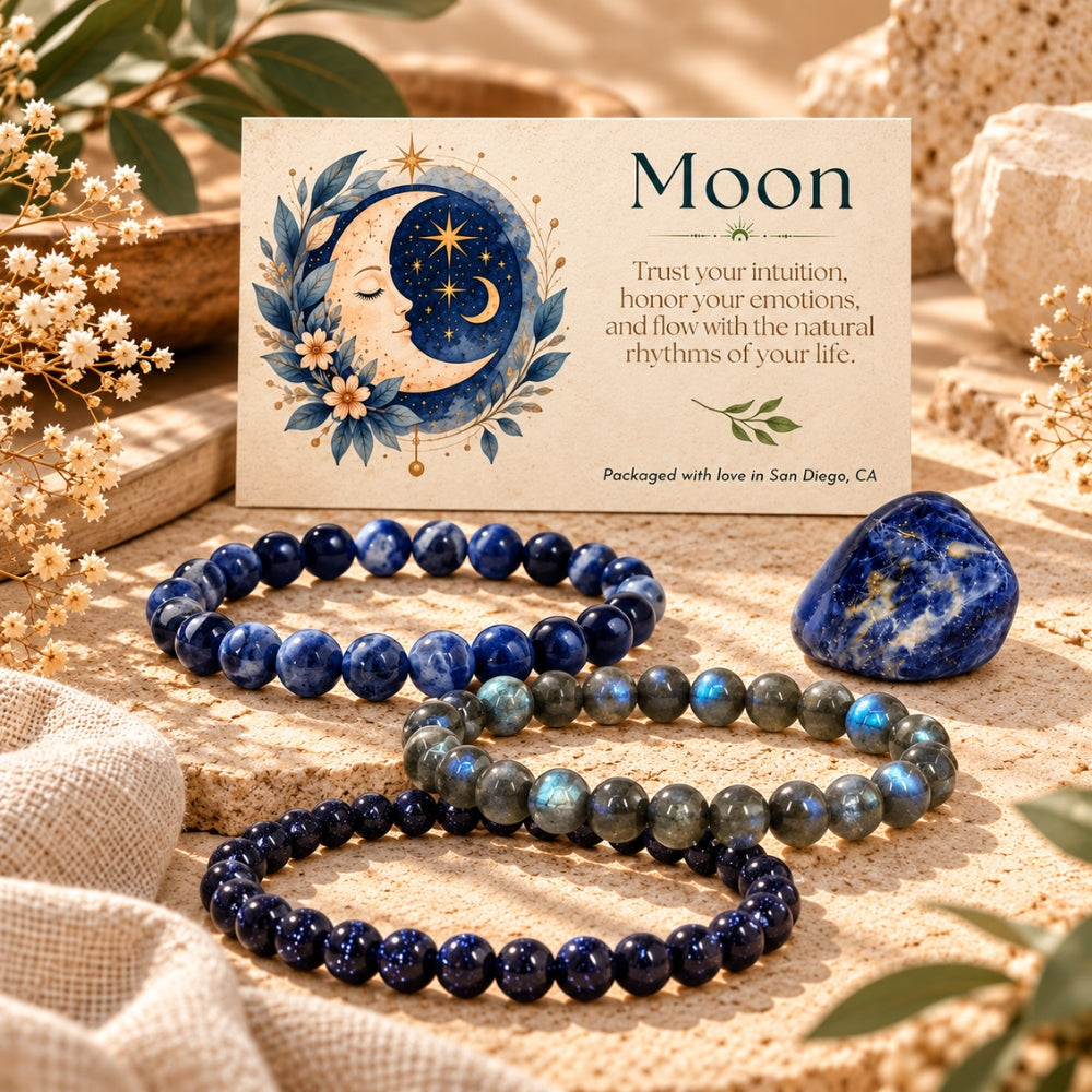 Intentions Bracelet Set - 8mm Moon