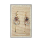 Gold Plated Earrings Agate Slice