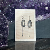 Silver Plated Earrings Agate Slice