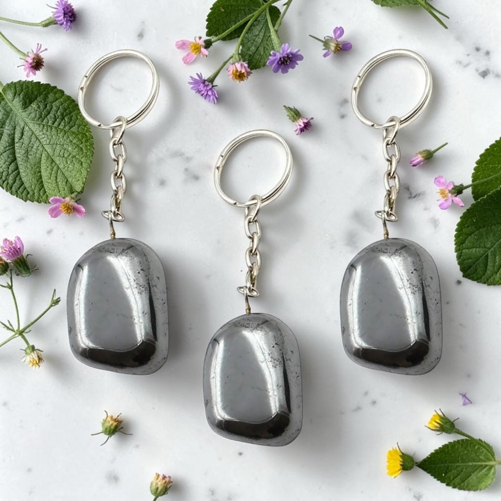 Keychain - Tumbled Hematite