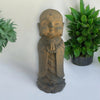 Praying Jizo Statue on Lotus Leaf - Brown