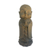 Praying Jizo Statue on Lotus Leaf - Brown