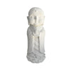 Praying Jizo Statue on Lotus Leaf - White