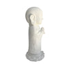 Praying Jizo Statue on Lotus Leaf - White