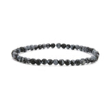Crystal Bracelet - 4mm Snowflake Obsidian