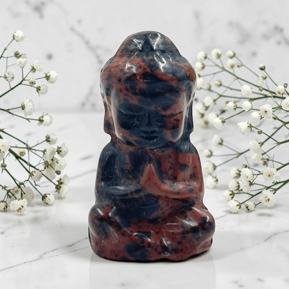 Mahogany Jasper Mini Meditating Crystal Buddha 