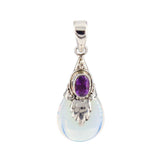 Opalite Amethyst Silver Pendant - earth elements