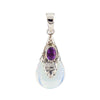 Opalite Amethyst Silver Pendant - earth elements
