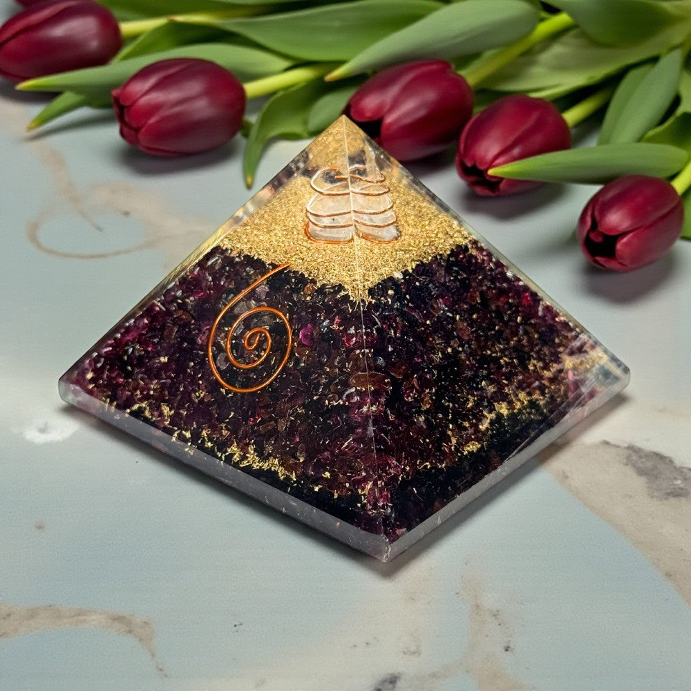 Garnet Orgonite Pyramid