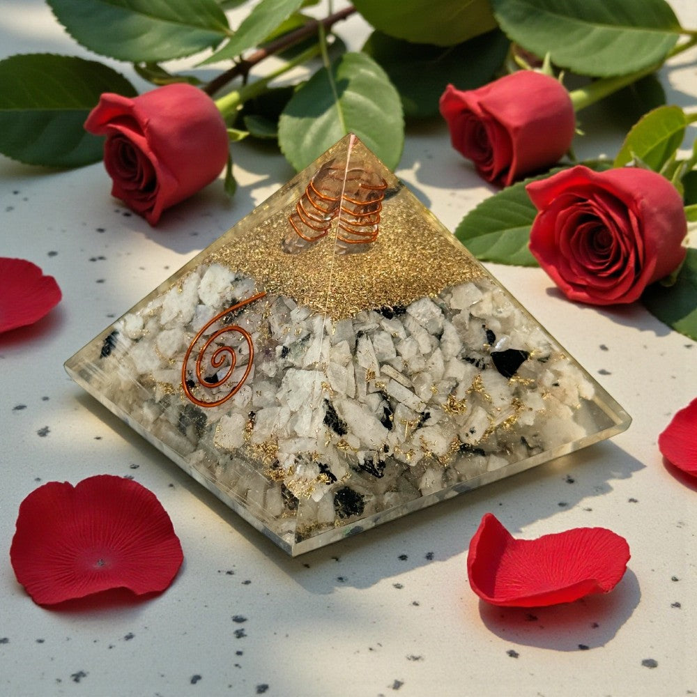 Moonstone Orgonite Pyramid Earths Elements