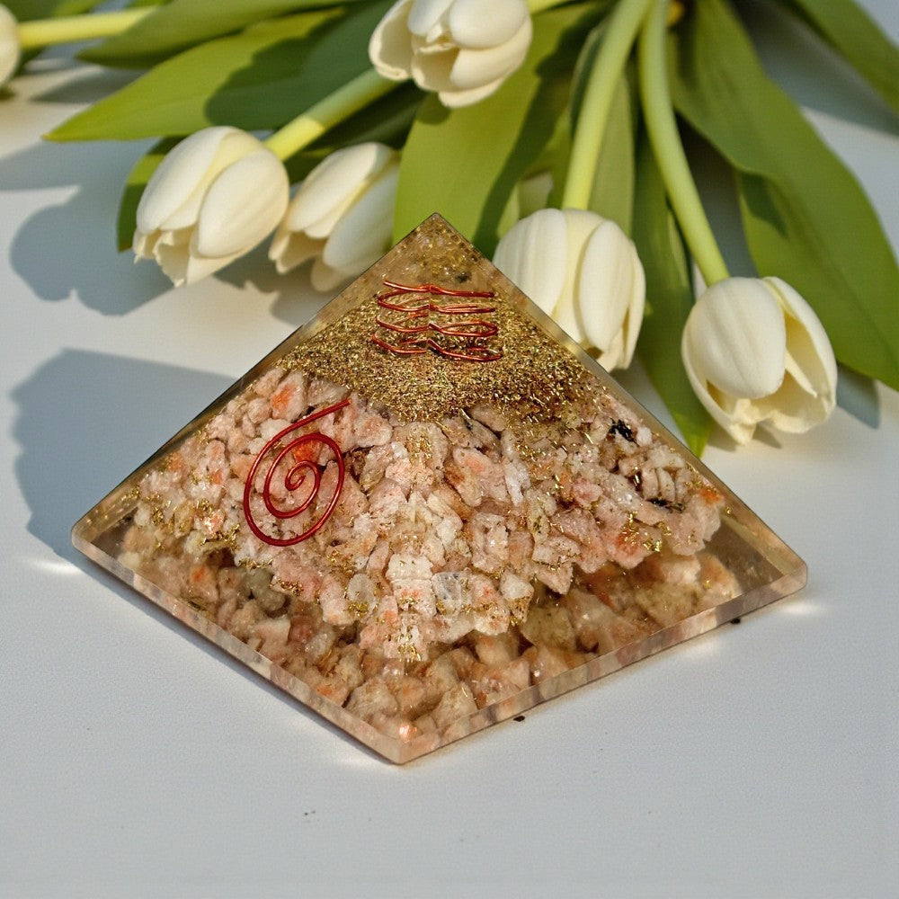 Sunstone Orgonite Pyramid