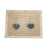 Lavender Aura Druzy Heart Earrings - 925
