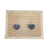 Lavender Aura Druzy Heart Earrings - 925