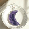 Amethyst Druzy Moon Pendant - 925