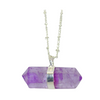 Amethyst Horizontal Double Pointed Crystal Necklace