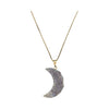 Necklace - Pearly Druzy Moon