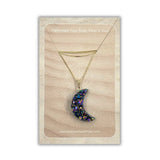 Necklace - Rainbow Druzy Moon