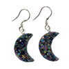Rainbow Druzy Moon Earrings - 925