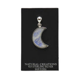 Rainbow Moonstone Moon Pendant 925