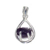 Raw Amethyst Silver Pendant (Teardrop)