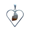 Raw Citrine in a Heart Pendant