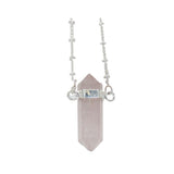 Rose Quartz Vertical Double Pointed Crystal Necklace