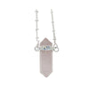 Rose Quartz Vertical Double Pointed Crystal Necklace