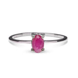 Ruby Cut Silver Ring - 925