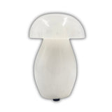White mushroom-shaped lamp on a white background