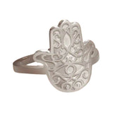 Sacred Geo Ring - Hamsa Silver