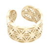Sacred Geo Ring Band- Flower of Life Gold