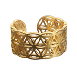 Sacred Geo Ring Band- Flower of Life Gold