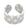 Sacred Geo Ring Band - Flower of Life Silver