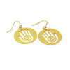 Sacred Geo Shamans Hand Earrings (Silver and Gold)