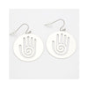 Sacred Geo Shamans Hand Earrings (Silver and Gold)