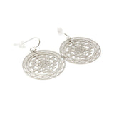 Sacred Geo Sri Yantra Silver Earrings