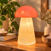 Selenite Lamp - Mushroom Medium in a cozy room