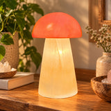 Selenite Lamp - Mushroom Medium in a cozy room