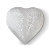 Selenite Heart Carved Angel Wings